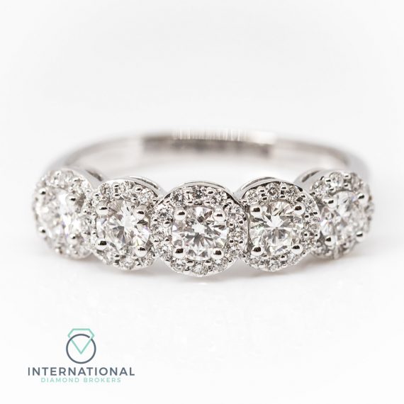Five Stone Halo Ring – A