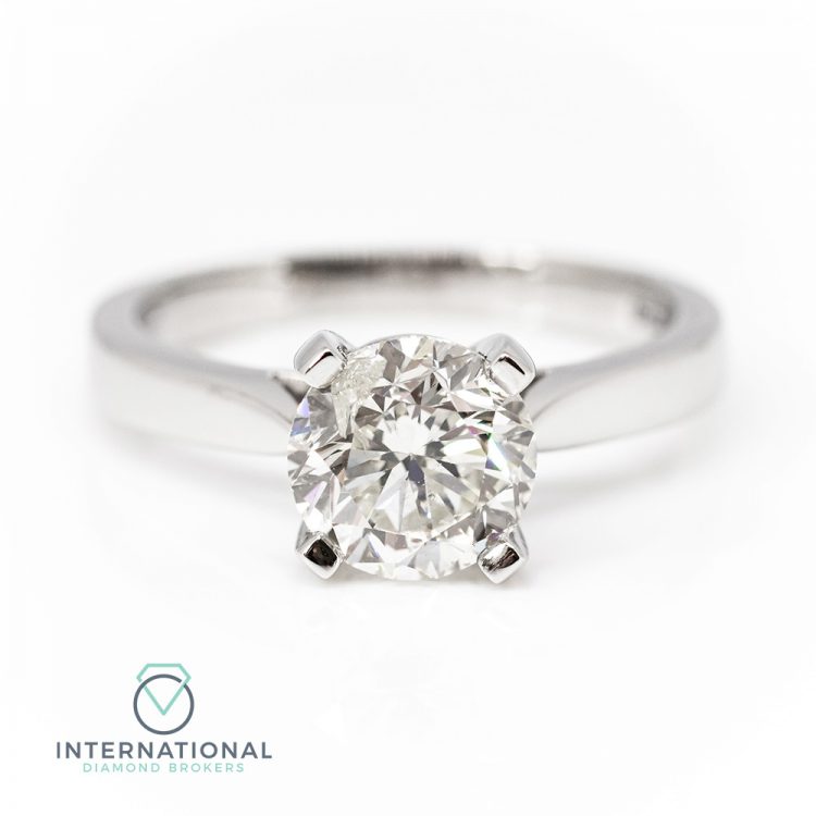 2ct Platinum Natural Diamond Solitaire Engagement Ring
