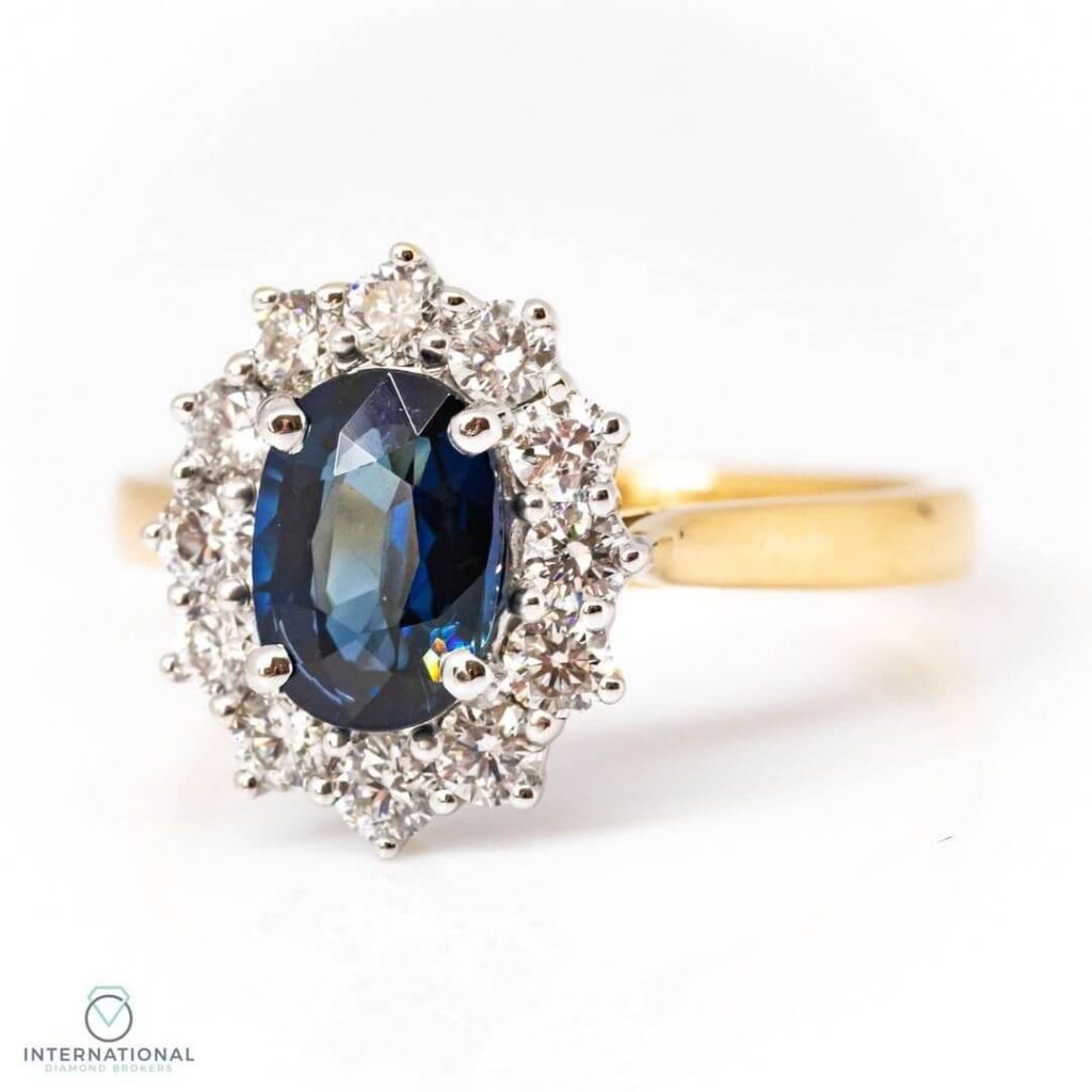 oval sapphire claw set ring