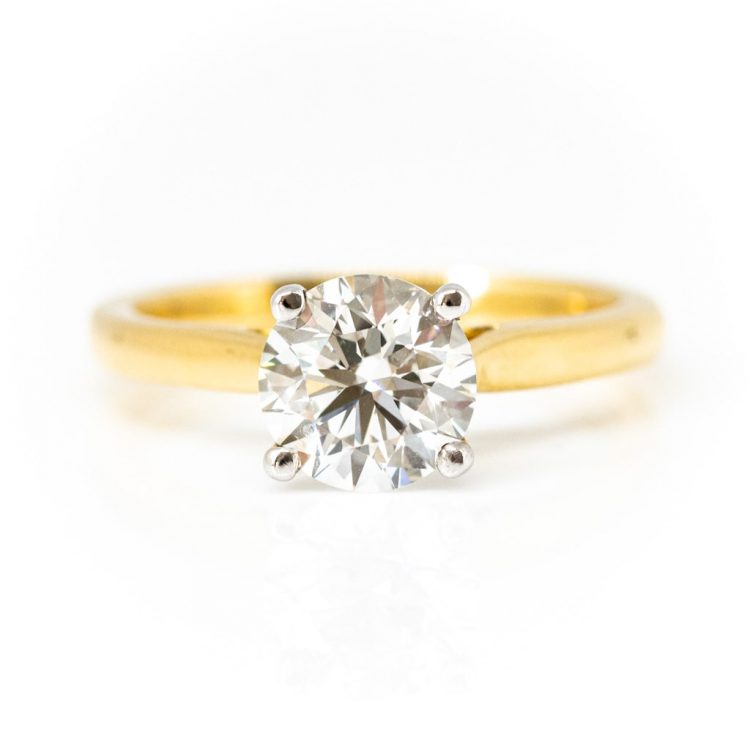 18ct Yellow Gold & 1.50ct Lab-Grown Diamond 4 Claw Solitaire Engagement Ring